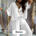 Traje casual holgado de color sólido para mujer