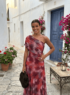 Robe longue Carla à épaules dénudées - Marron foncé - S