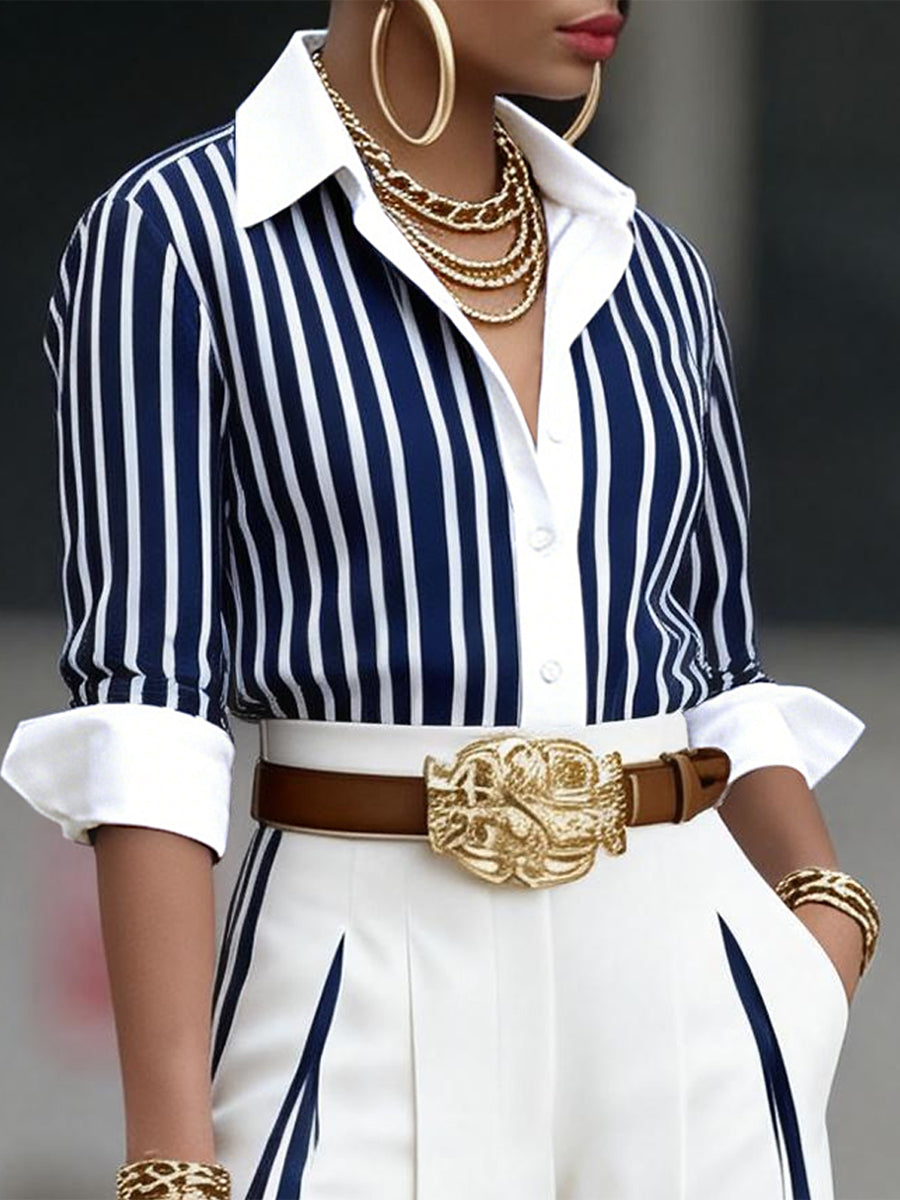 Ensemble chemise et pantalon - Bleu marine