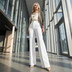 Pantalones de traje de mujer de cintura alta