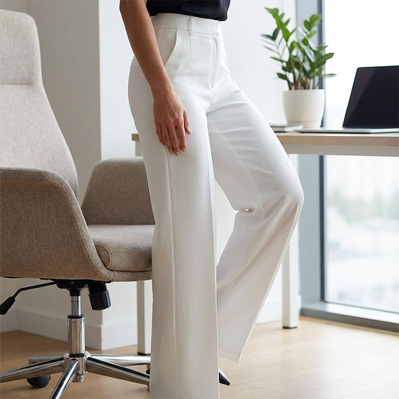 Pantalones de traje de mujer de cintura alta