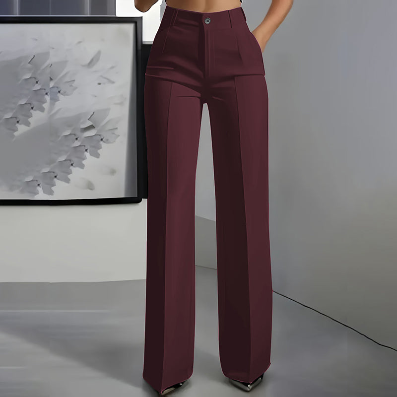 Pantalones de traje de mujer de cintura alta