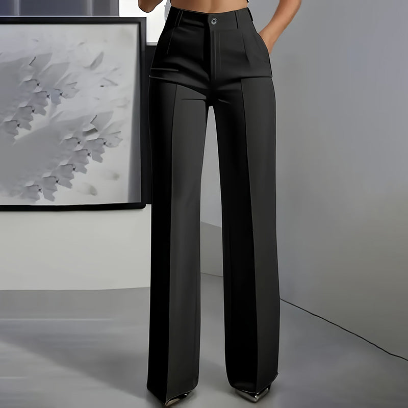 Pantalones de traje de mujer de cintura alta