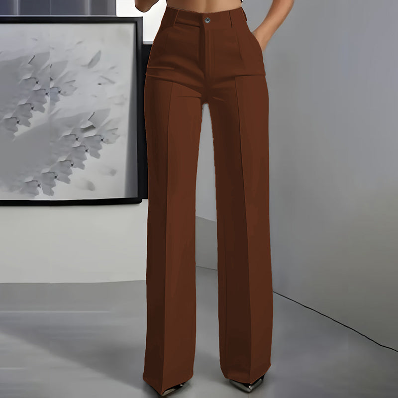 Pantalones de traje de mujer de cintura alta
