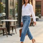 Aberjean - Denim Casual Recortado