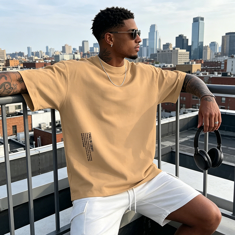 Camisa oversize de manga corta para hombre – estilo urbano premium color Blanco