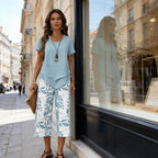 Conjunto de ocio con camiseta de cuello redondo  y pantalones extraanchos