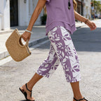 Conjunto de ocio con camiseta de cuello redondo  y pantalones extraanchos