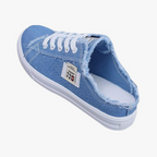 MULES Denim Femme | Sneakers Sans Talon Bords Effilochés