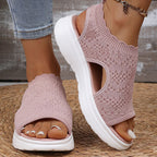 Sandales à plateforme en maille respirante pour femme, coloris rose, pointure 36 (UK 3)