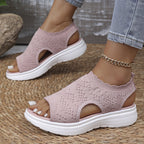 Sandales à plateforme en maille respirante pour femme, coloris rose, pointure 37 (UK 4)