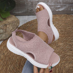 Sandales à plateforme en maille respirante pour femme, coloris rose, pointure 40 (UK 6)
