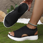Sandales à plateforme en maille respirante pour femme, coloris rose, pointure 42 (UK 7.5)