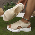 Sandales à plateforme en maille respirante pour femme, coloris rose, pointure 43 (UK 8.5)