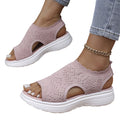 Sandales à plateforme en maille respirante pour femme, coloris noir, pointure 36 (UK 3)