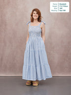 Vestido Joan de Tirantes Anudados - Rayas Azul y Blanco